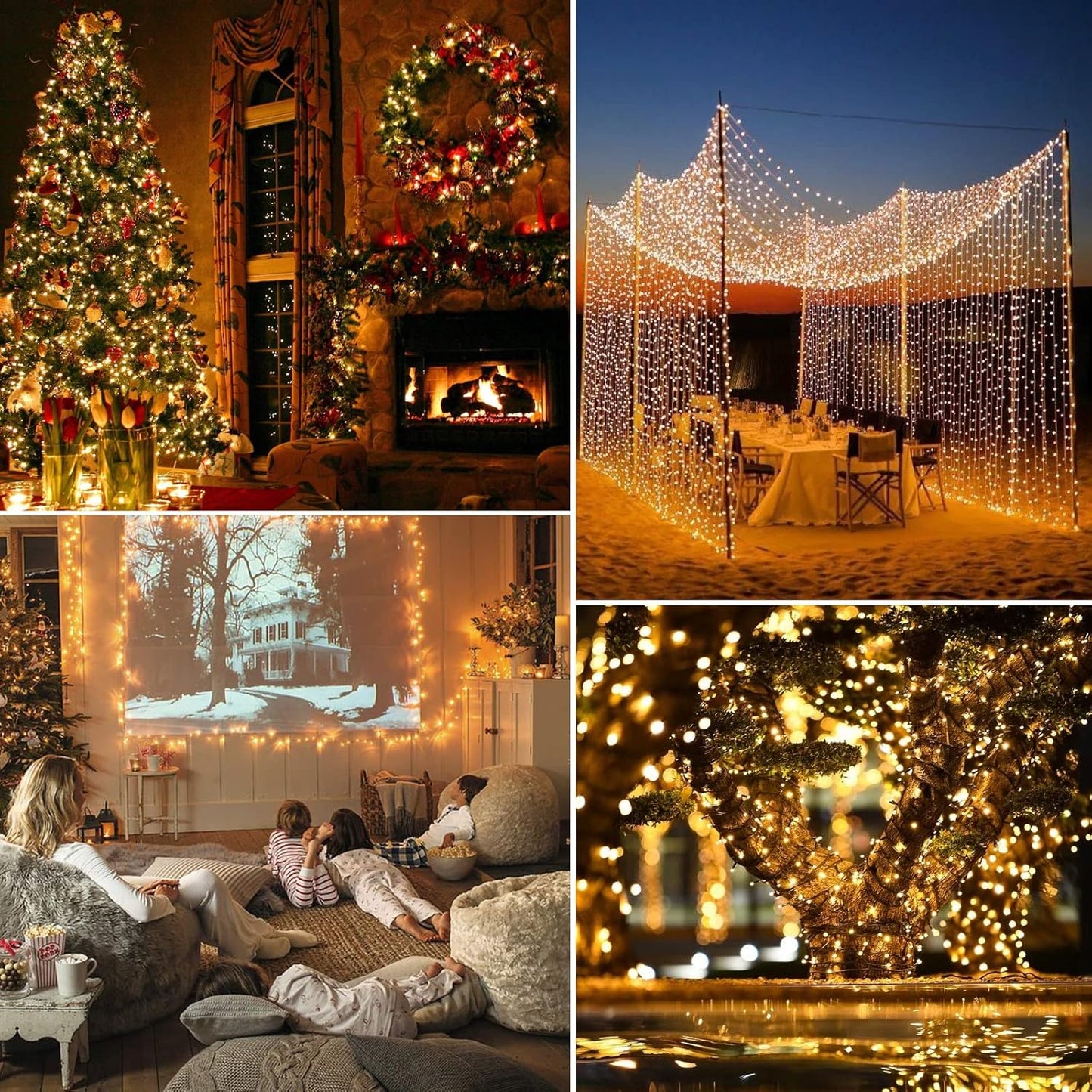 Brightown Mini String Lights for Christmas Tree & Mantel Garland - 14ft Warm White Indoor Decor Lights with Green Wire for Holiday Home Styling