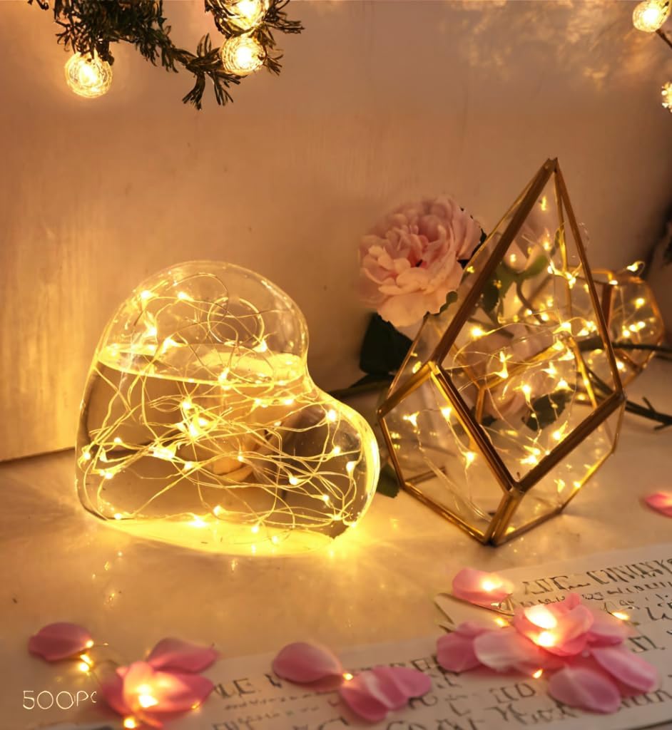 Brightown Silver Wire Fairy Lights – Minimalist Bedroom Decor with Invisible Cord Design
