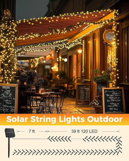 Brightown Solar String Lights – Portable Camping and Gazebo Lighting, 2 Pack 39ft LED