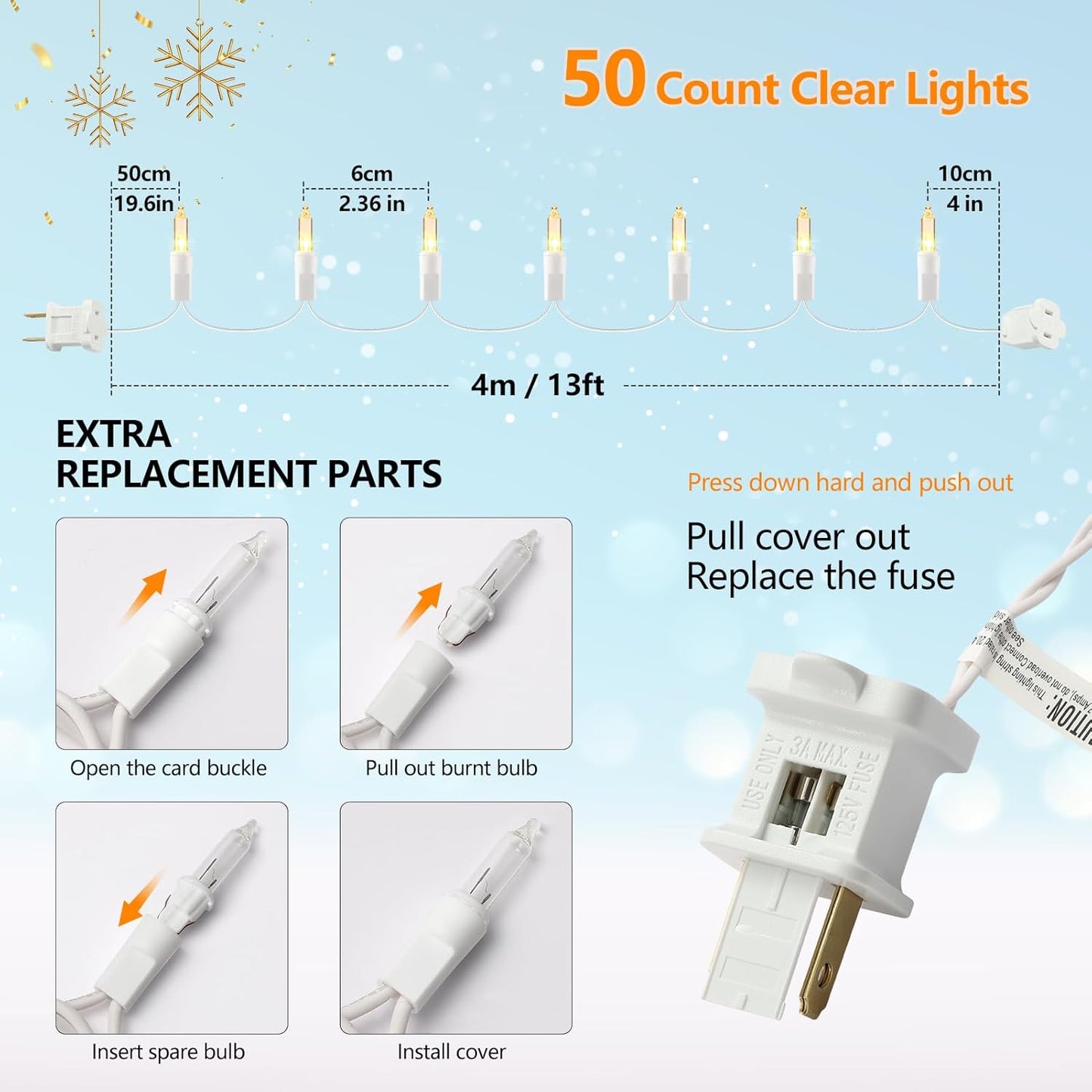 Brightown UL Certified Outdoor Mini Lights 50 Count White Cord – Connectable 2700K Strand for Camping Setup, Patio Dining & Backyard Decor