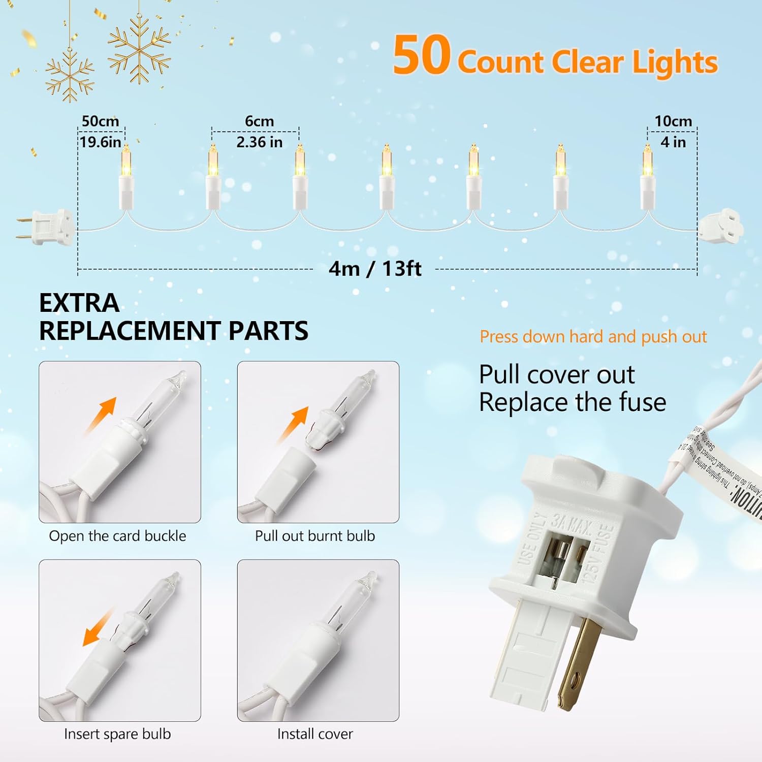 Brightown UL Certified Outdoor Mini Lights 50 Count White Cord – Connectable 2700K Strand for Camping Setup, Patio Dining & Backyard Decor