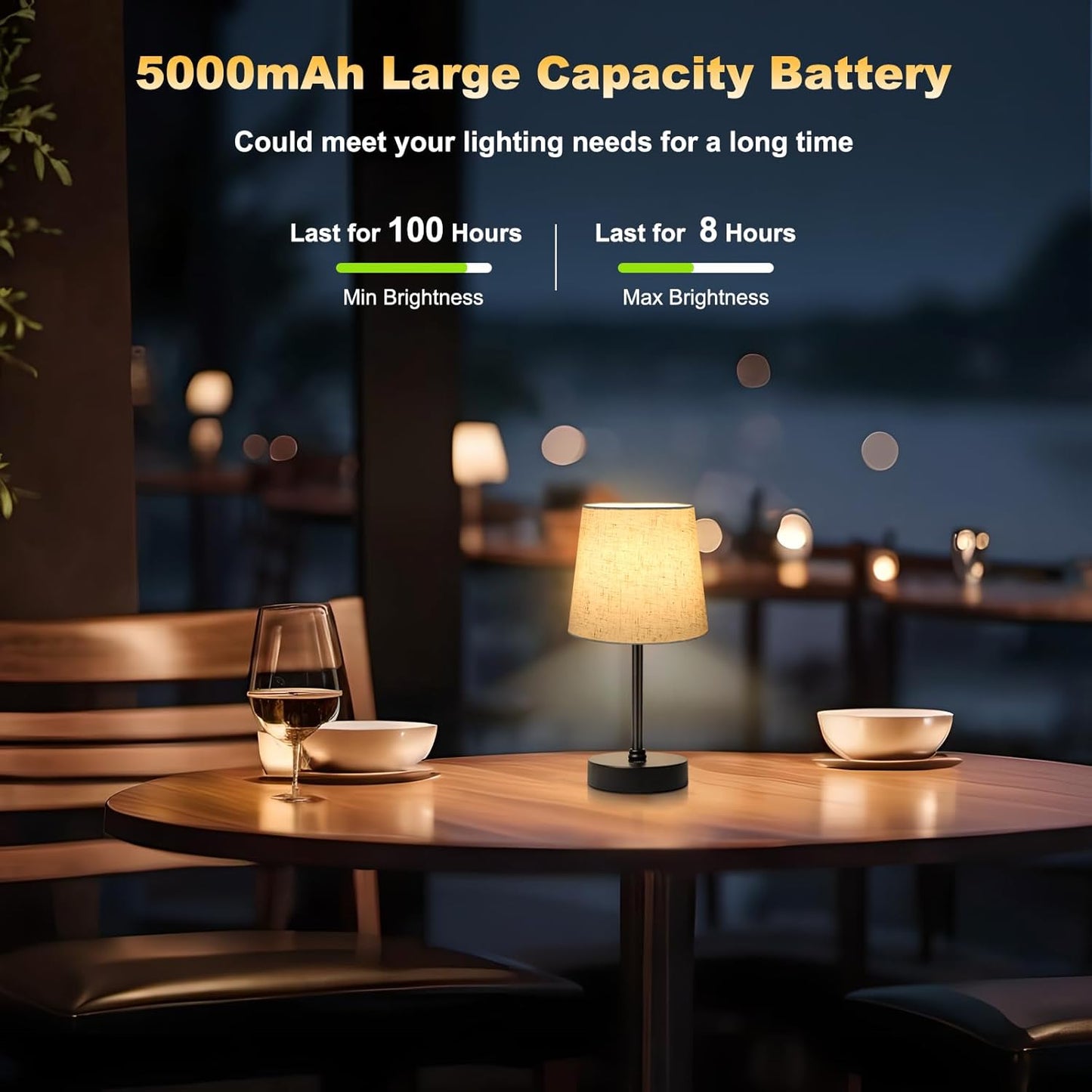 BRIGHTY — Calming Cordless Night Lamp for Bedtime Wind-Down Routine, Warm 3000K Light with Stepless Dimming