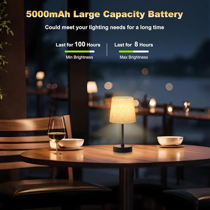 BRIGHTY — Calming Cordless Night Lamp for Bedtime Wind-Down Routine, Warm 3000K Light with Stepless Dimming