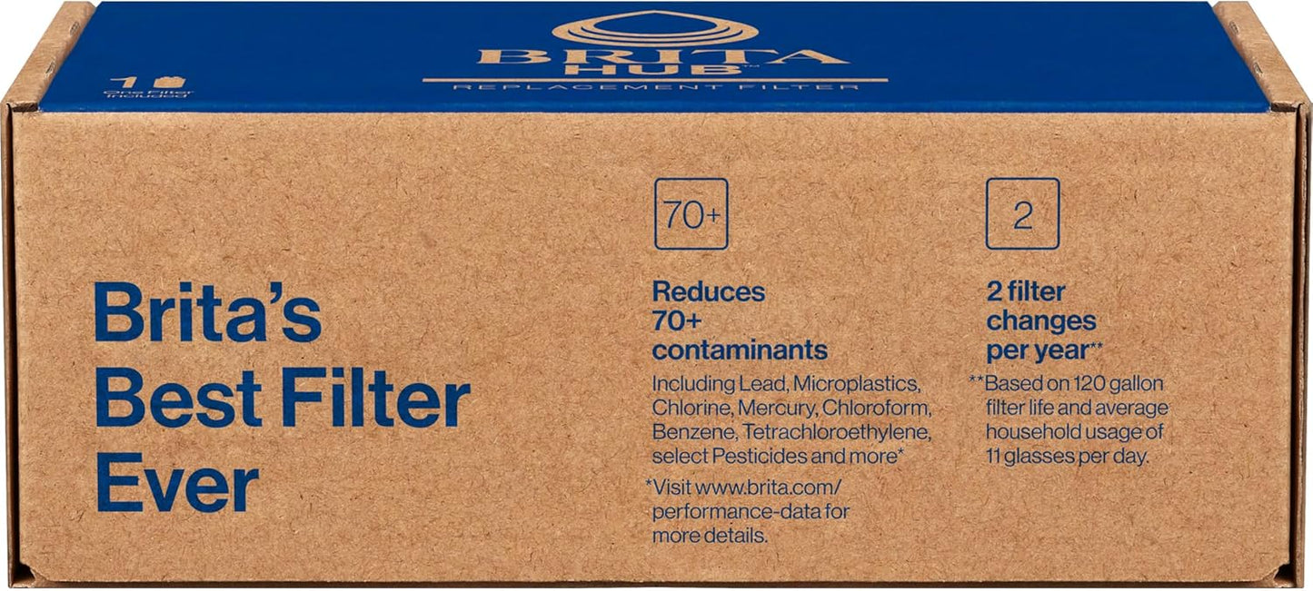 Brita Hub Replacement Water Filter – Countertop Filter for Home Offices and Study Spaces, 120-Gallon Capacity