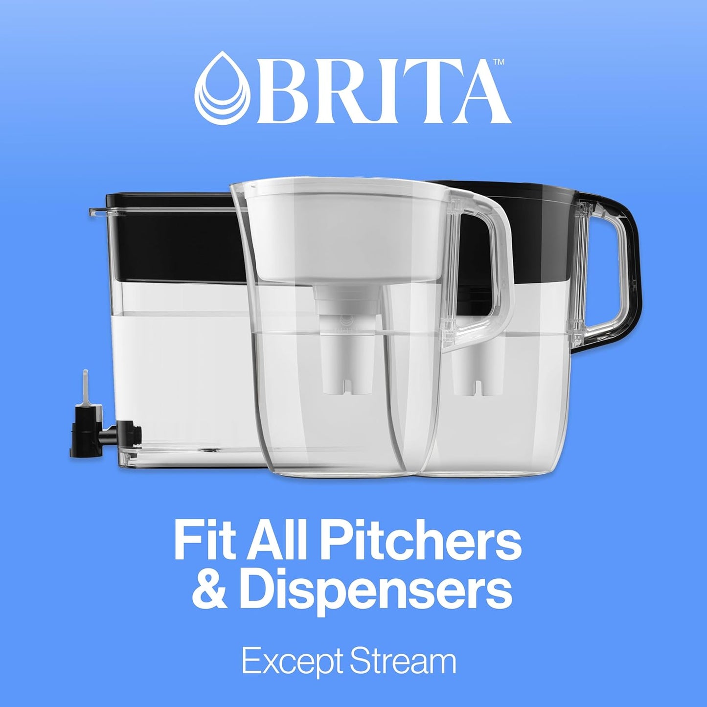 Brita Standard Replacement Filters for Pitchers – Clutter-Free Hydration for Intentional Kitchens and Clean Countertops, 3 Pack