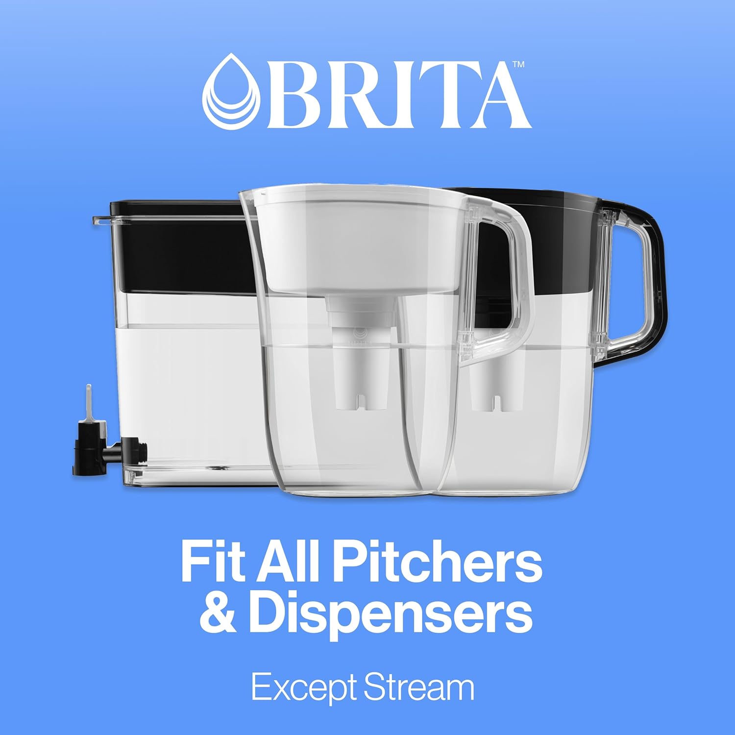 Brita Standard Replacement Filters for Pitchers – Clutter-Free Hydration for Intentional Kitchens and Clean Countertops, 3 Pack
