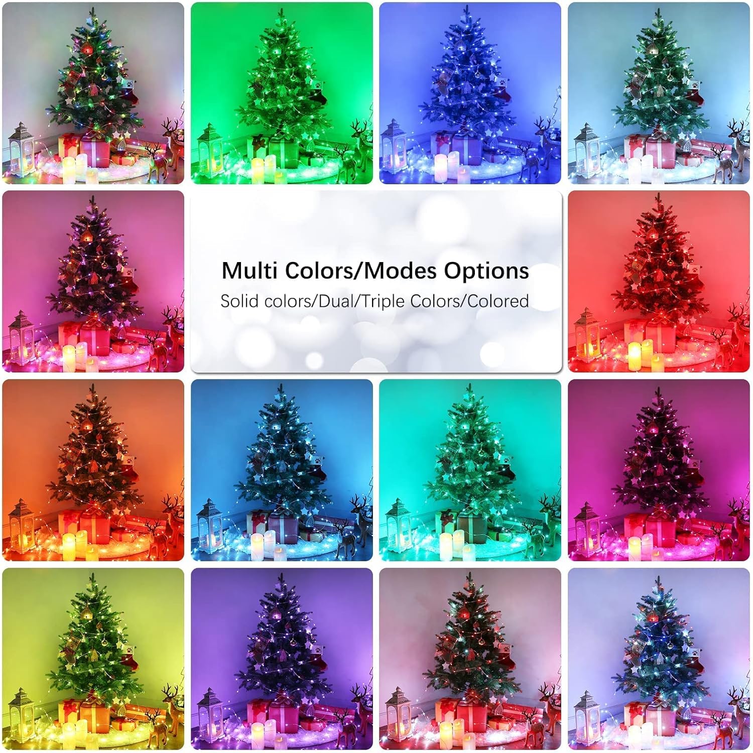 BrizLabs RGB Twinkle Lights – 200 LED Indoor String Lights with 8 Modes for Holiday Centerpiece and Ambient Home Styling