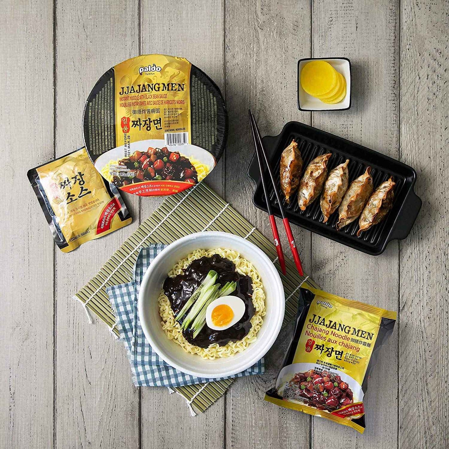 Paldo Fun & Yum Ilpoom Jjajangmen Chajang Noodle Pack of 4 – Clean Pantry Staple for Intentional Kitchens and One-Pot Simplicity