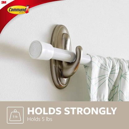 3M Command Decorative Wall Hook – Living Room Accent Piece with Brushed Nickel Finish, Damage-Free