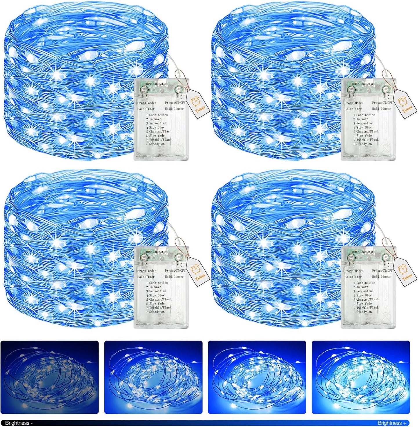 btfarm String Lights – Living Room Aesthetic Accent with Flexible Silver Wire and Timer