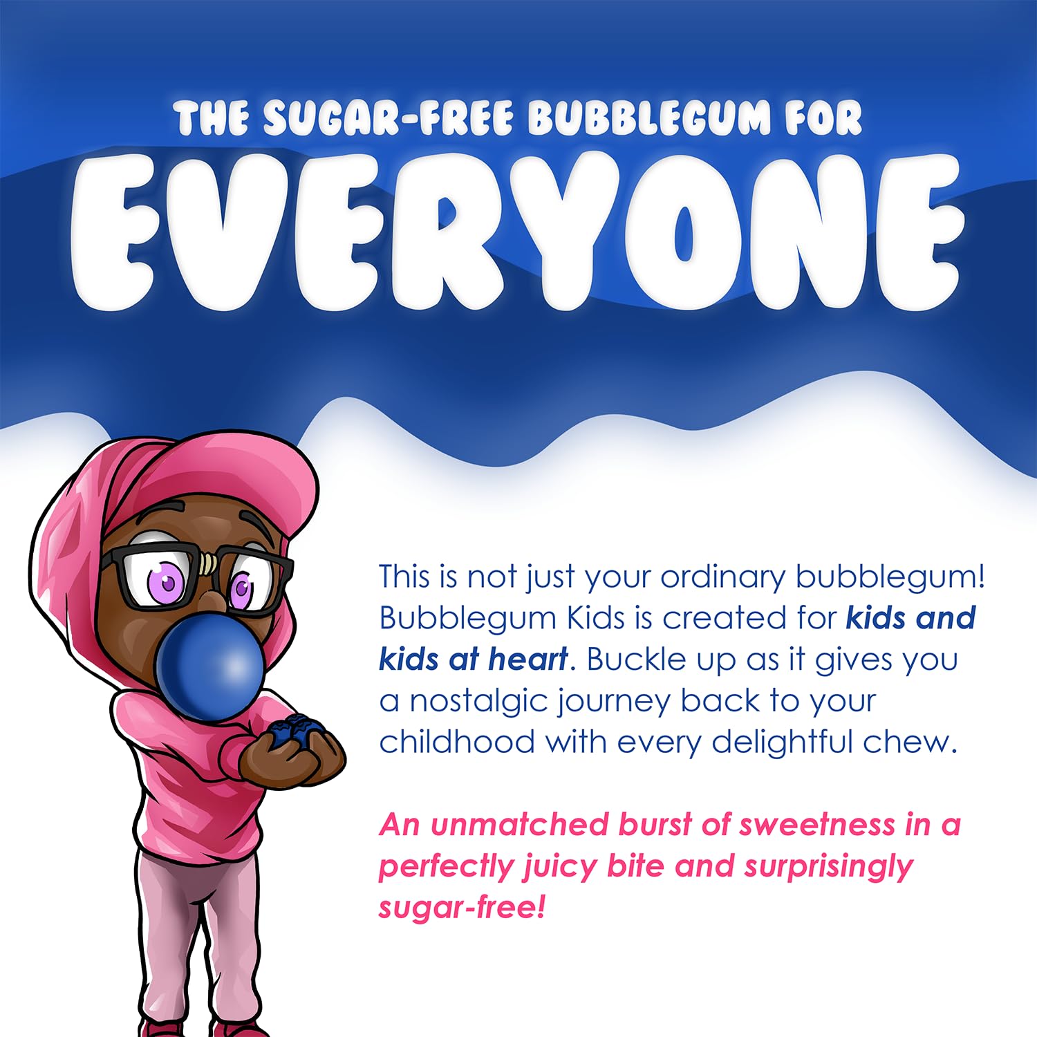 Bubblegum Kids Sugar Free Gum – Vegan and Gluten Free Gum for Mindful Snacking and Weight Management Routines