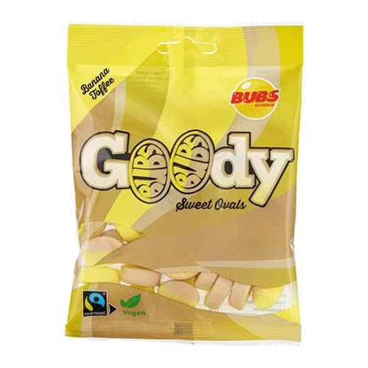 Bubs Goody Sweet Ovals Banana Caramel – Animal-Additive-Free Pick-and-Mix for Clean Ingredient Snacking, 2 x 90g