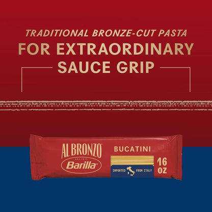 Barilla Al Bronzo Bucatini – Thoughtful Gourmet Gift for the Foodie, Italian Imported Bronze-Cut Pasta, Elegant Pantry Upgrade