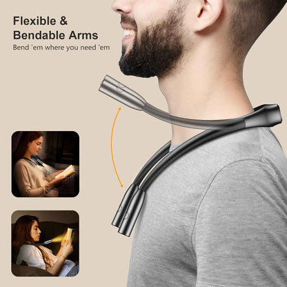 Gritin LED Neck Reading Light – Thoughtful Birthday Gift for Mom, Hands-Free Book Light for Bedtime Readers