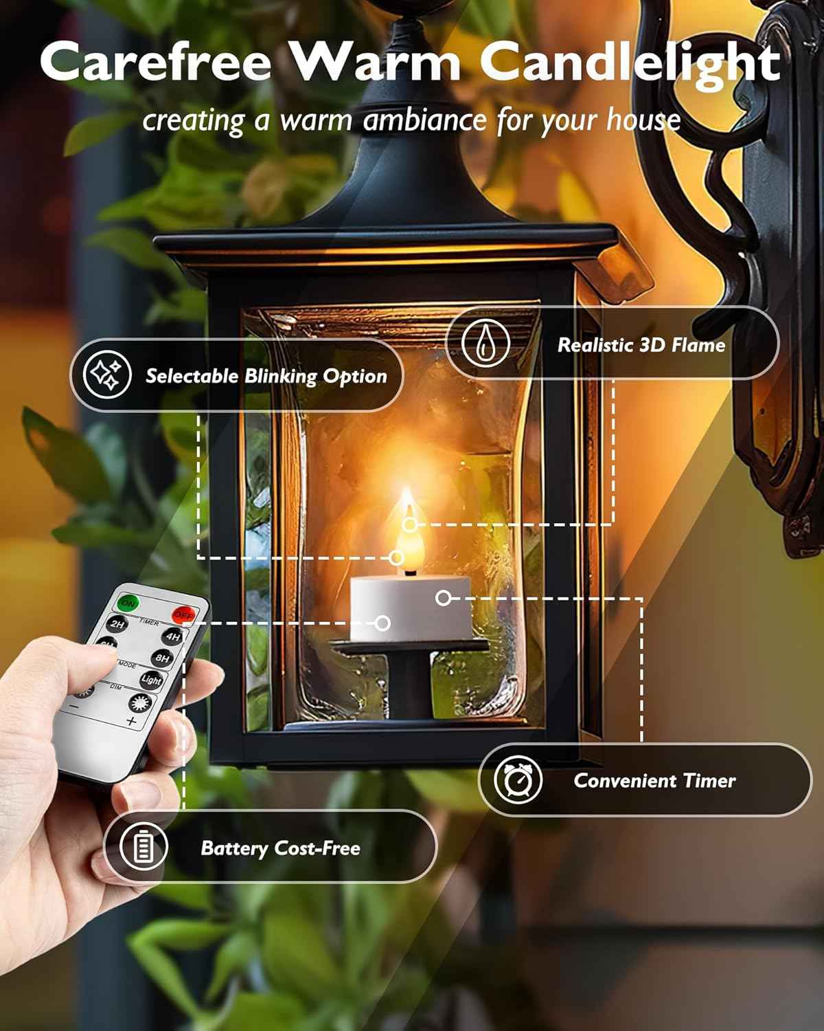 Homemory Flameless Tea Lights — Child and Pet Safe LED Candles with Auto-Off Timer