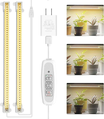 Mosthink LED Plant Grow Light Strips – Designer Living Room Shelf Accent for Houseplants, Purple and White Finishes