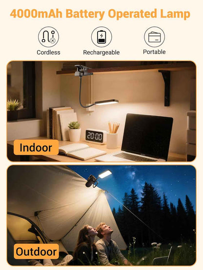 LuminGlow Pro Clip Lamp – Minimalist Reading Light for Intentional Living Spaces, Cordless Clean Design
