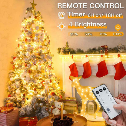 suddus 30V Low Voltage String Lights – Flameless Bedroom Lighting with Timer and IP44 Waterproof, 33ft 100 LED Warm White
