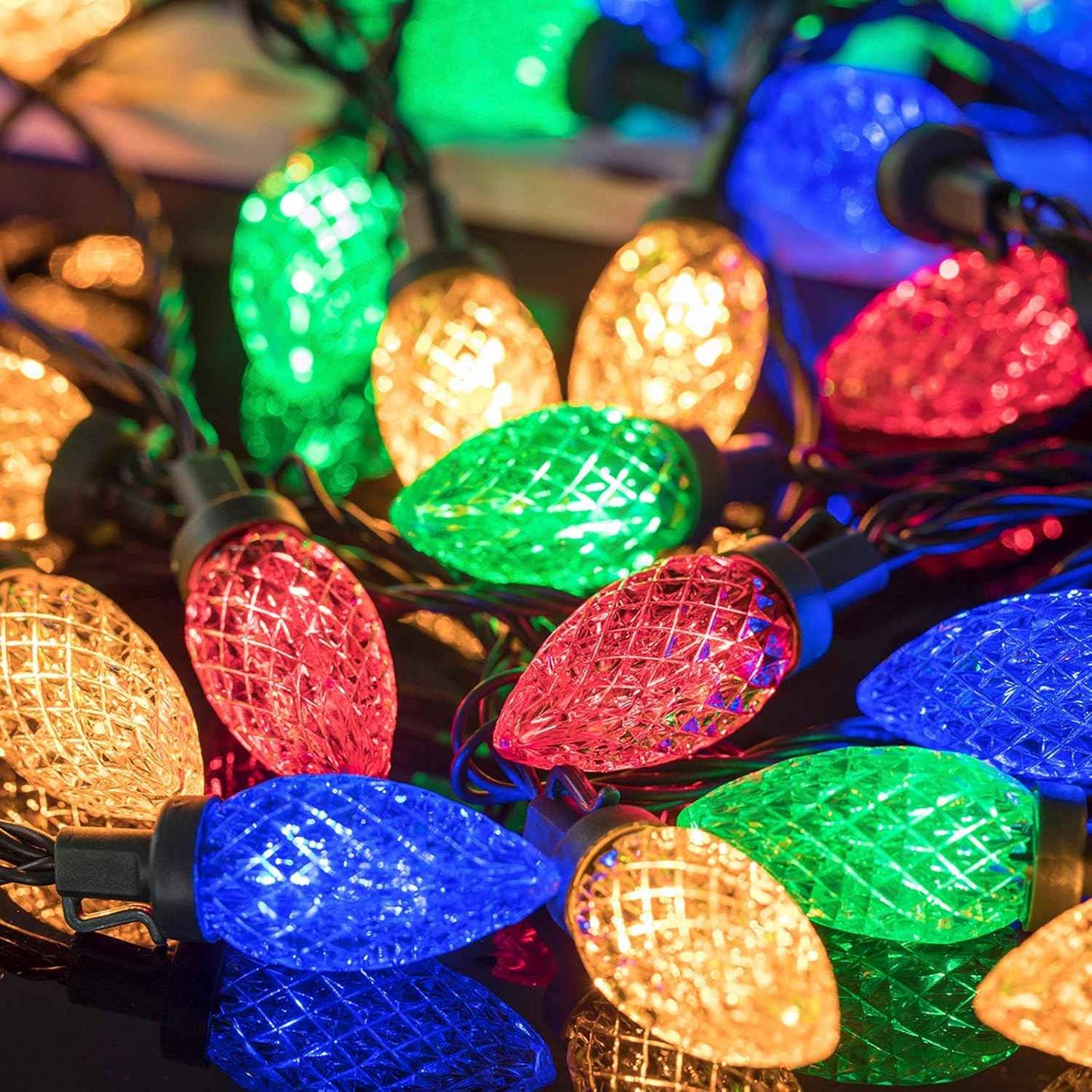 AWQ C9 Pinecone Lights – Uncluttered Warm White Bedroom Aesthetic, Single Strand 100 LED Design