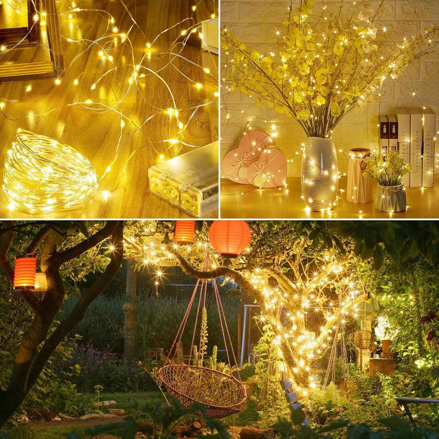 Brightown 240LED Battery Fairy Lights – Clean Warm White String Lights for Uncluttered Scandinavian & Japandi Spaces