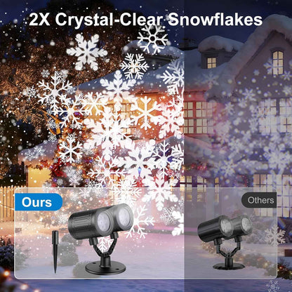 LuminaGlow Outdoor Snowflake Projector – Weatherproof Yard & Garden Accent Light with Auto Timer for Lawns, Patios, and Backyard Gatherings