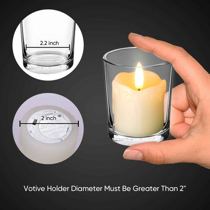 Homemory Flameless Votive Candles with Timer 2x2 Real Wax Shell, 6-Pack Set of Realistic Flicker LED for Living Room Mantel and Centerpiece Display