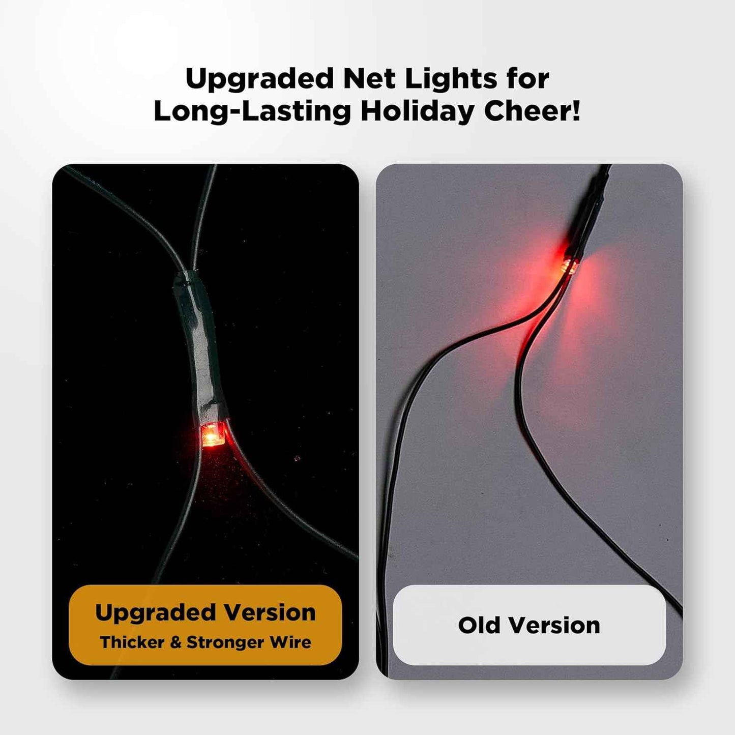 BlcTec Christmas Net Lights – Minimalist 176 LED Mesh with Warm White Mode and Timer for Understated Holiday Decor