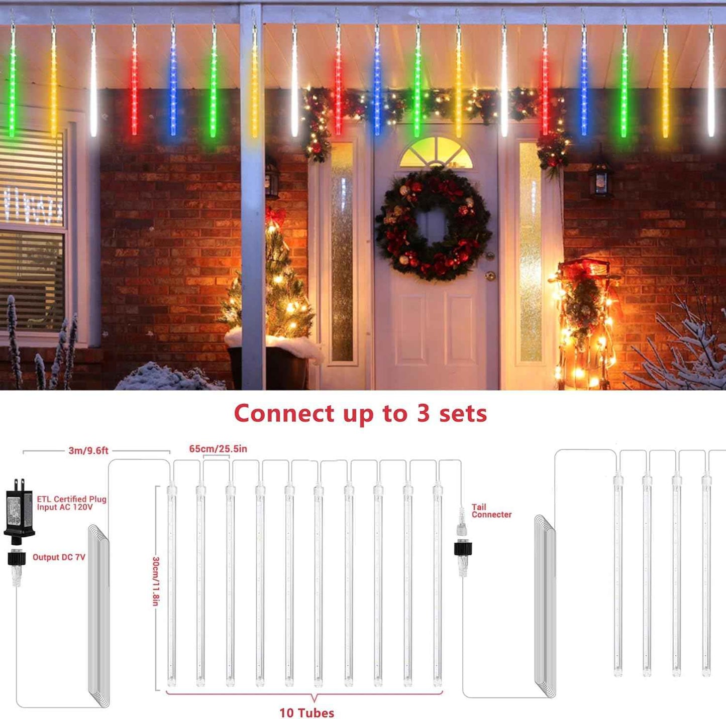 Joomer Meteor Shower Lights – Cozy Bedroom & Living Room Decor, 240 LED Falling Snow Effect with Warm White Glow