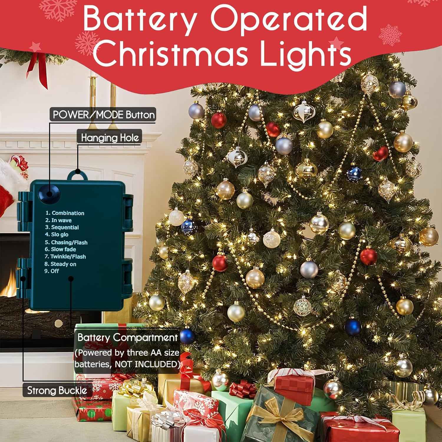 Lumify Home Battery Operated LED Lights - Child Safe Nursery and Playroom String Lighting