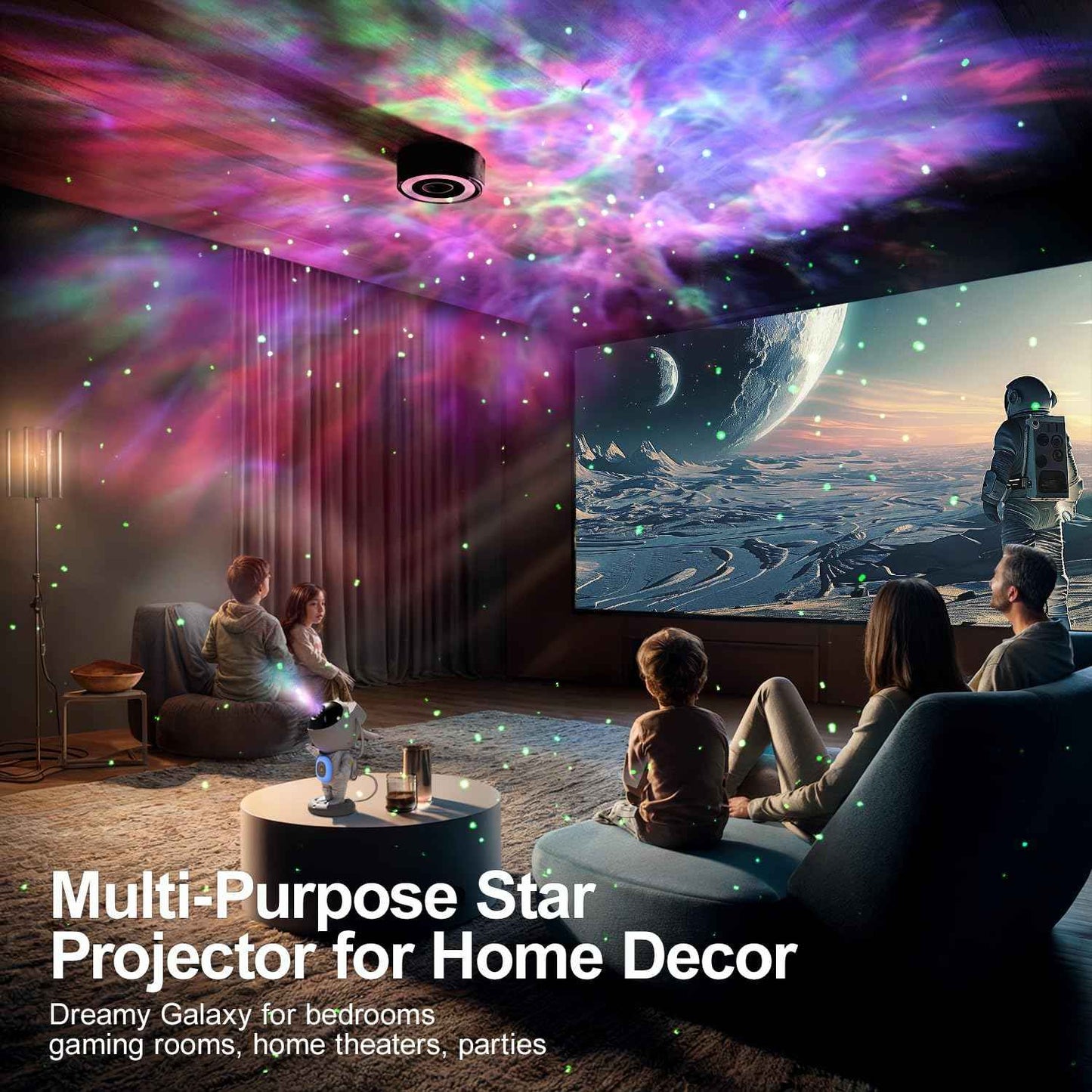 Galaxy Projector Astronaut Night Light – Unique Birthday Gift for Her, Bluetooth Star Projector for Bedroom