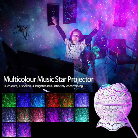 Starlux Dinosaur Egg Galaxy Projector – Personal Wind-Down Ritual Light, White Noise Machine for Deep Sleep