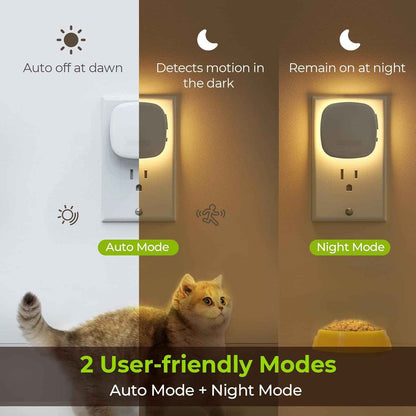 AUVON Backlit Night Light with Auto Shutoff and Stepless Dimming – Cool-to-Touch Nursery and Bedroom Light for Toddlers and Young Children