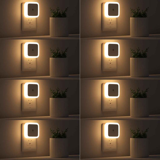 Sujeet Night Light 8-Pack – Warm White and Color LED Accent Lighting for Bedroom, Living Room, and Kitchen Ambiance
