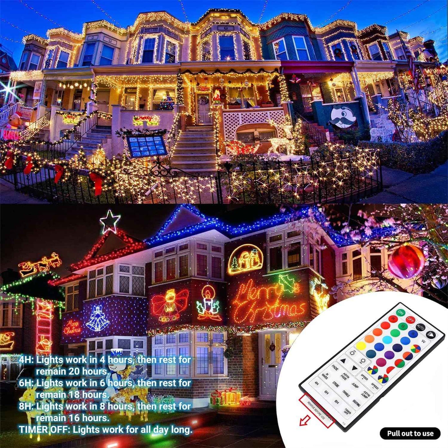 HOME LIGHTING 66ft RGB Mini Lights – Living Room Aesthetic String Lights, 130 Modes Remote Timer Cozy Home Decor