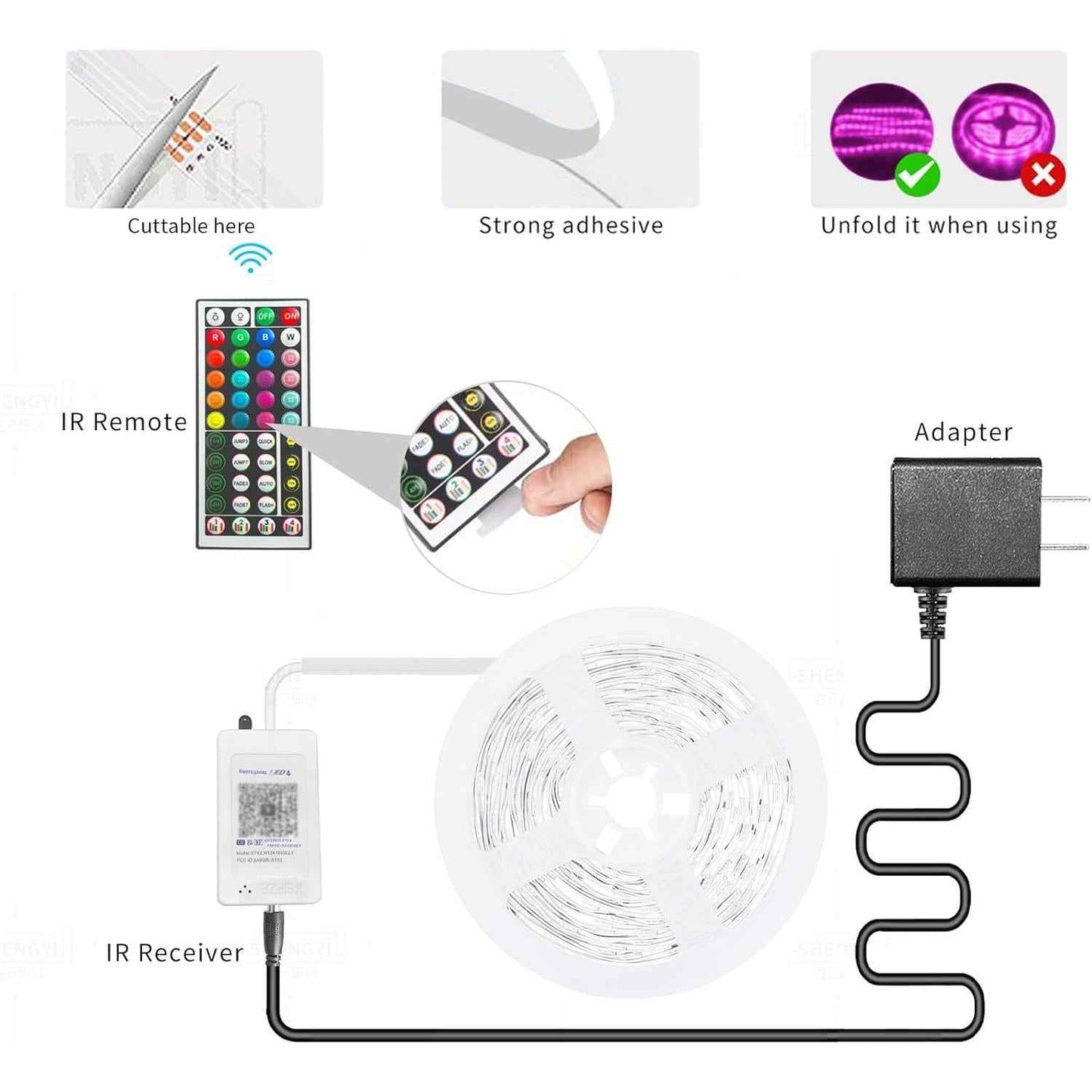 KSIPZE 100ft LED Strip Lights for Relaxation and Sleep, Dimmable RGB Mood Lighting with Timer for Bedroom Wind Down