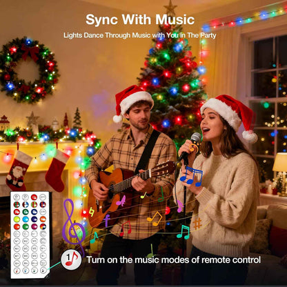 Brightown RGB String Lights 98.4ft – Thoughtful Housewarming Gift for Women and Men with Remote, Timer & Music Mode