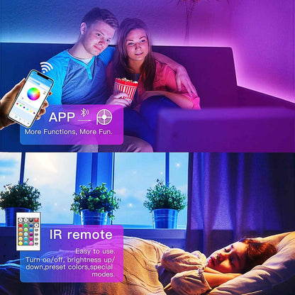 TJOY RGB LED Strip for Kids Room Walls and Ceiling – Music Sync Mood Lighting with Auto Shutoff Timer