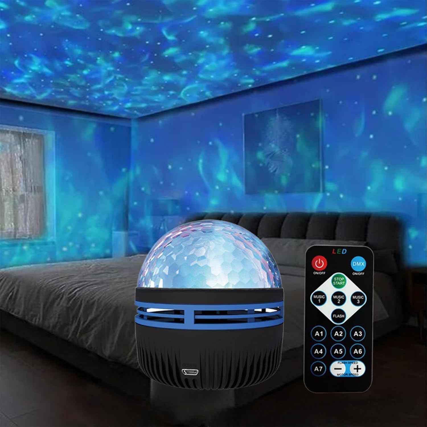 Northern Glow Aurora Projector – Premium Dual-Effect Designer Lamp with Crystal-Clear 5W LED for High-End Interiors