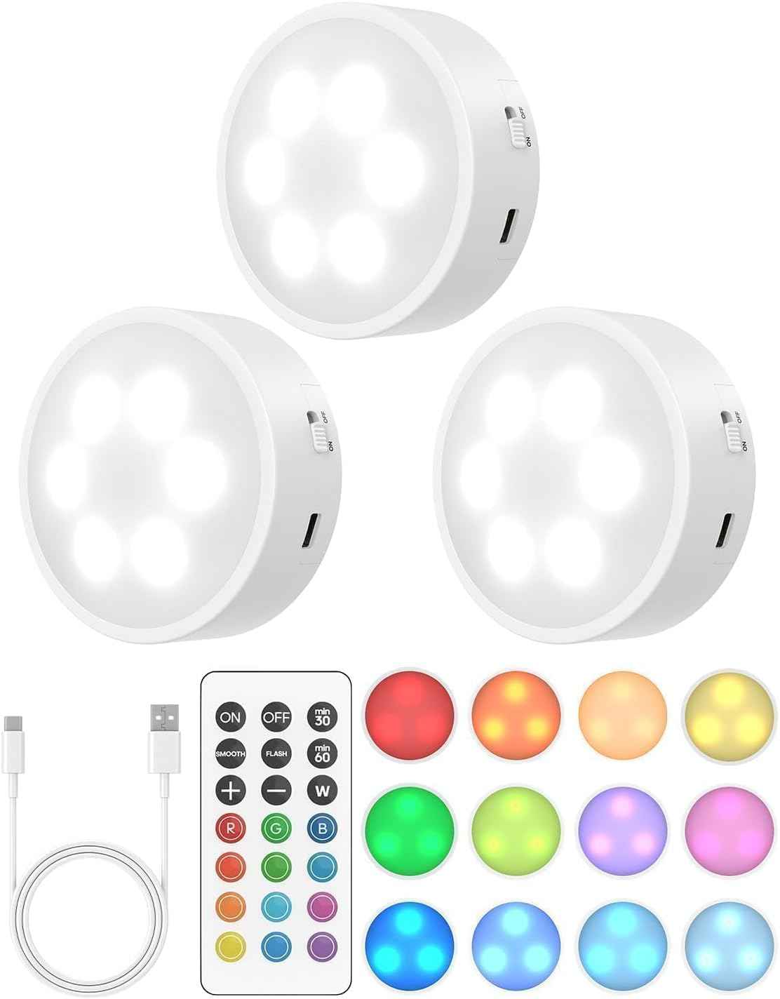 Rechargeable LED Puck Lights — Focused Task Lighting for Home Office Desks and Study Corners