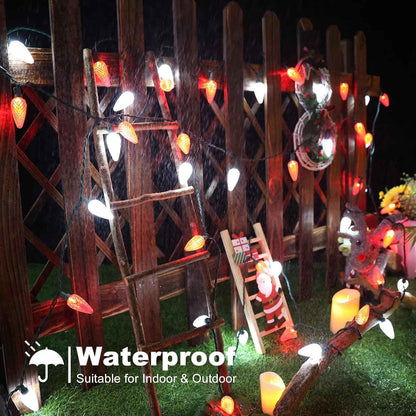 Brizled Red & Cool White C9 LED Lights – Cozy Holiday Ambiance for Bedroom and Dining Room Decor