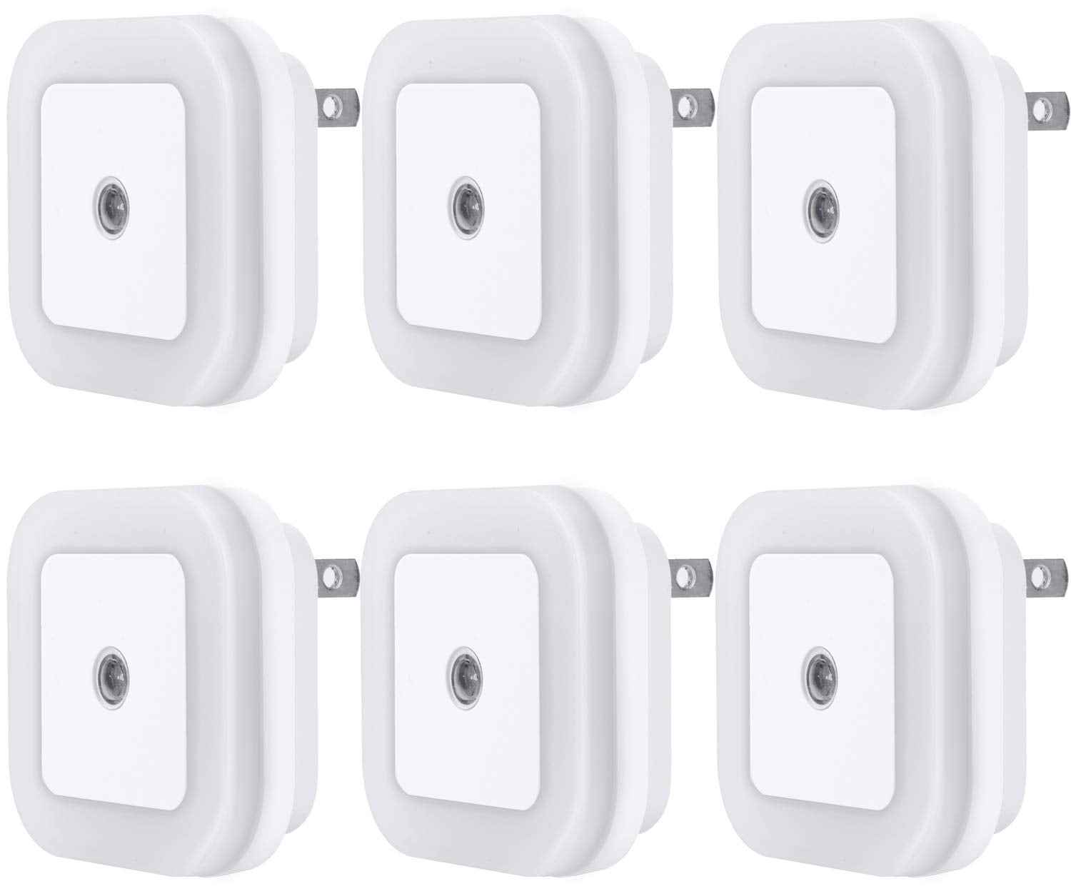 Uigos LED Night Light 6-Pack – Thoughtful Housewarming Gift for New Homeowners, Plug-in Dusk to Dawn Light