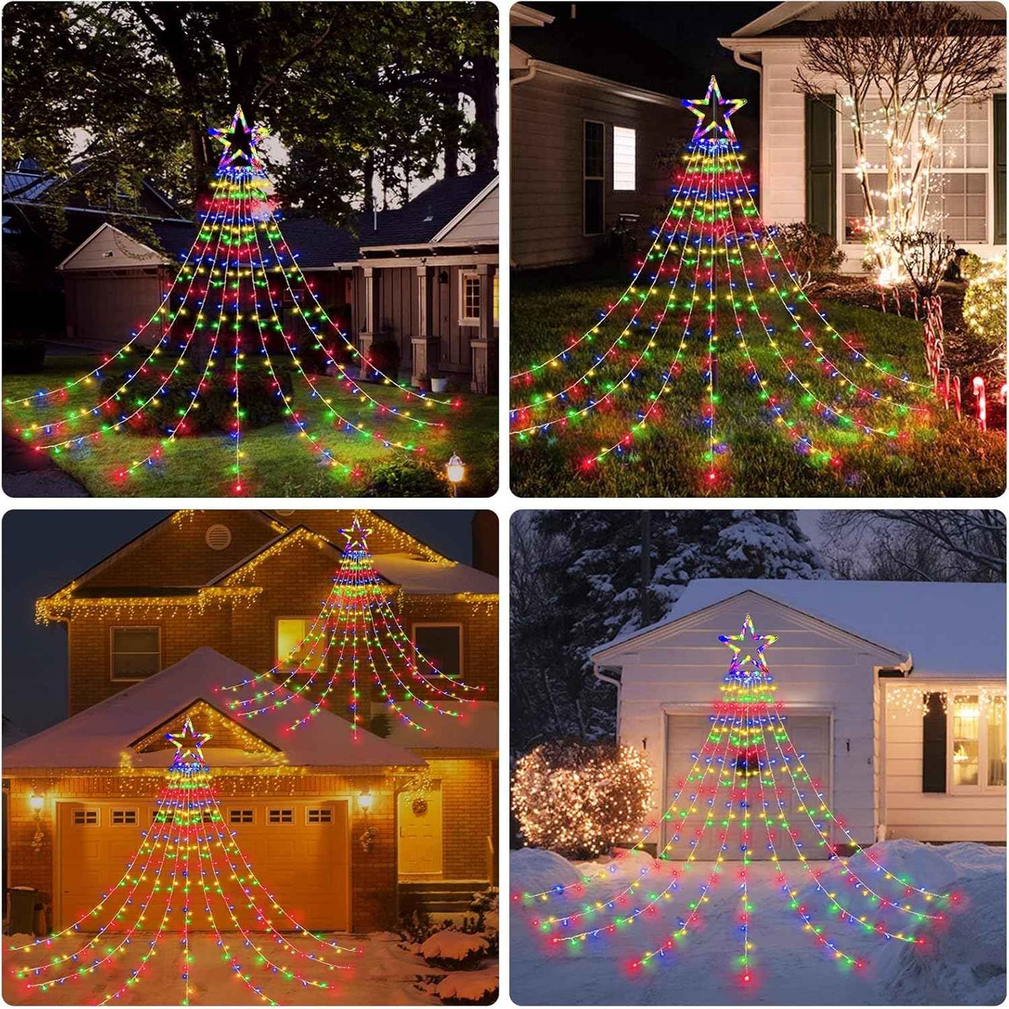 BlcTec 317 LED Waterfall Lights – Flameless, Cool-Running Holiday Lighting Safe Around Kids, Pets, and Sleeping Areas