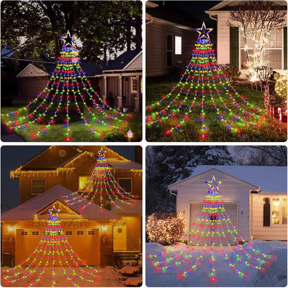 BlcTec 317 LED Waterfall Lights – Flameless, Cool-Running Holiday Lighting Safe Around Kids, Pets, and Sleeping Areas