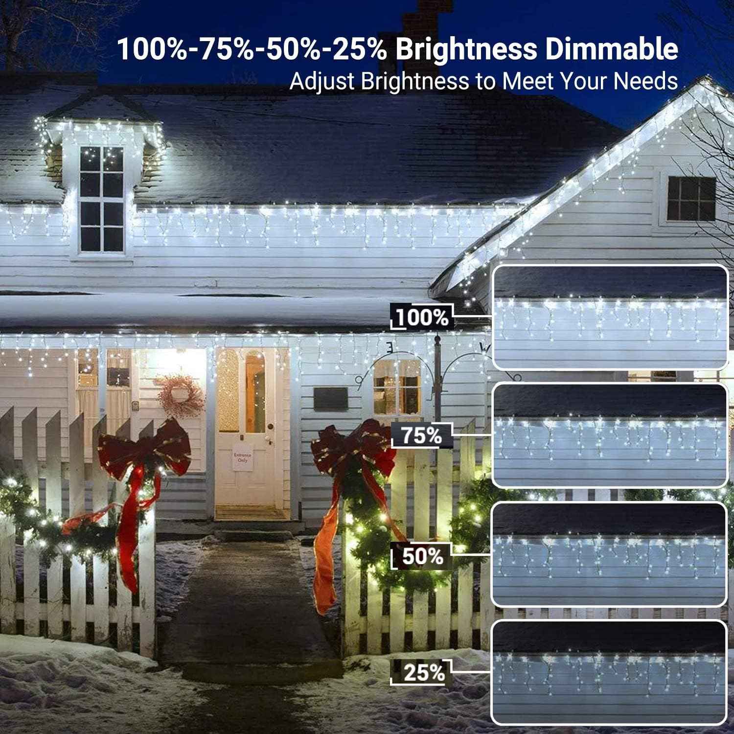 Brizled Icicle Lights 29ft – Bedroom Aesthetic LED Curtain, 4 Color Variants for Mood Lighting