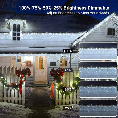 Brizled Icicle Lights 29ft – Bedroom Aesthetic LED Curtain, 4 Color Variants for Mood Lighting
