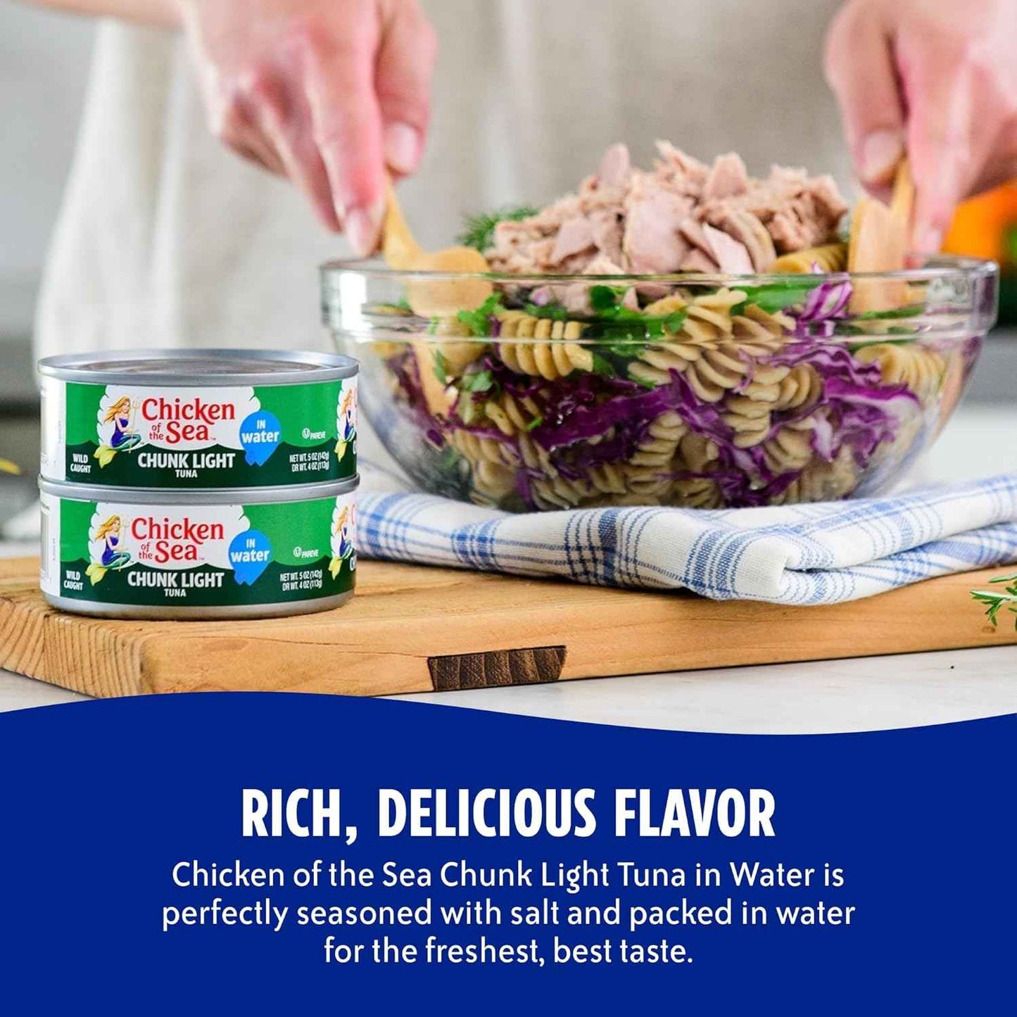 Chicken of the Sea Chunk Light Tuna in Water – Lightweight No-Refrigeration Lunch for Hiking and Day Trips
