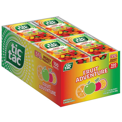 Tic Tac Fruit Adventure Mints – Soccer-Themed Birthday Party Favor Bag Stuffer for Kids, Bulk 12 Pack of 1 oz Flip-Top Boxes