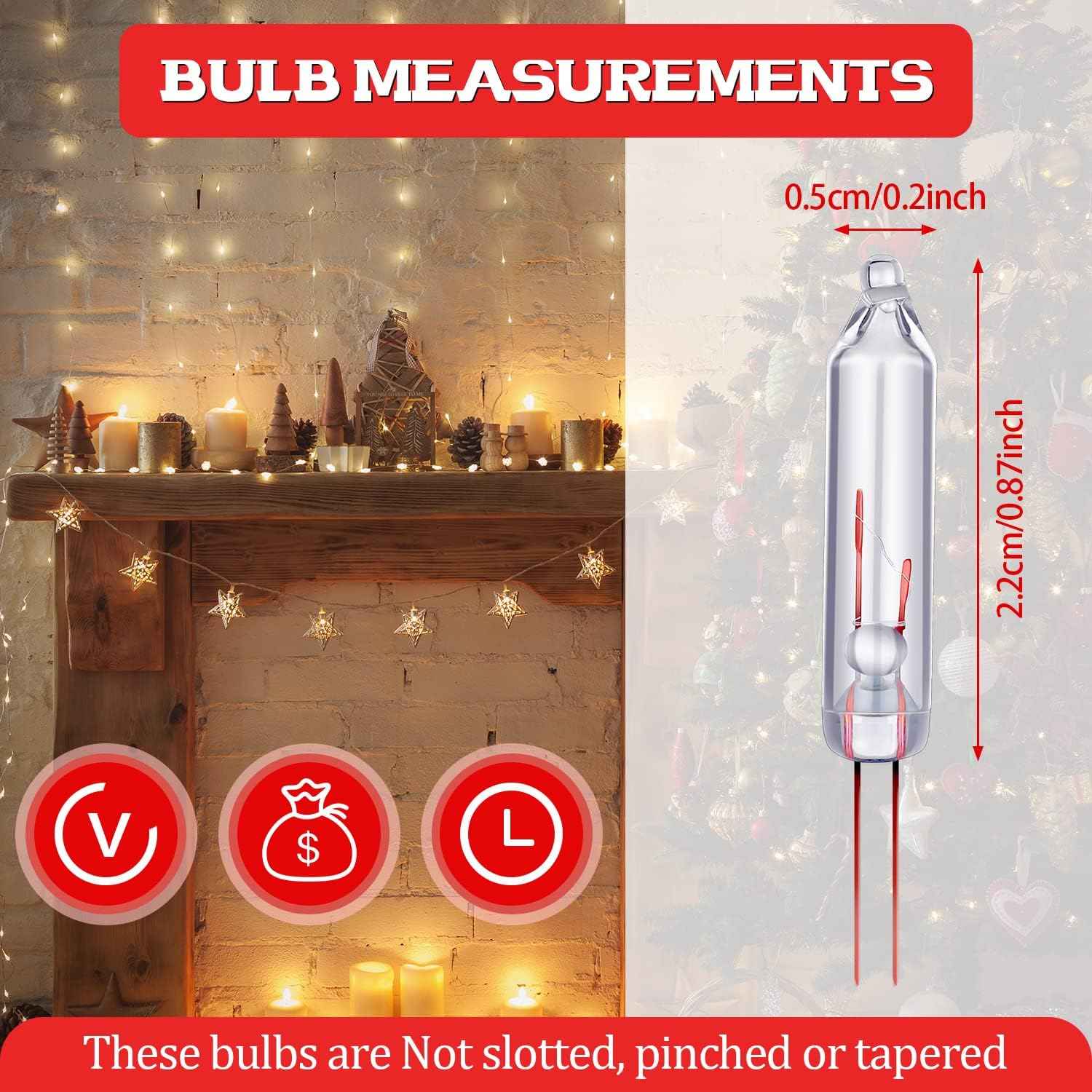 Mudder Mini Christmas Bulbs 2.5V 100 Pack Clear – Durable Replacement Spare Lights for Outdoor Patio Tree Displays