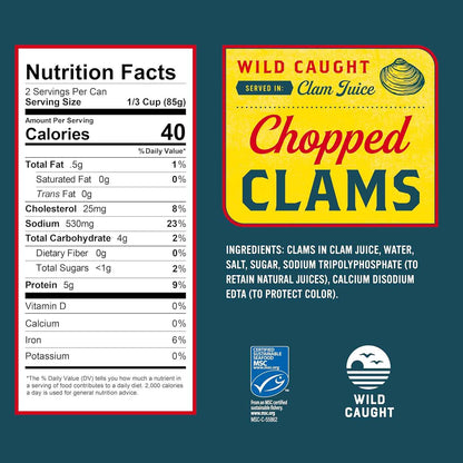 Snow's Ocean Chopped Clams 51 oz Can - Heritage Seafood Gift for the New England Cuisine Enthusiast