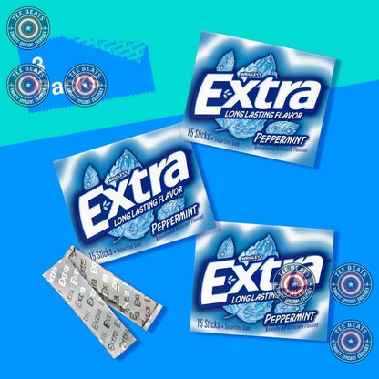 EXTRA Peppermint Sugar Free Gum Back to School Care Pack for Elementary Kids Lunchboxes